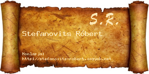Stefanovits Róbert névjegykártya