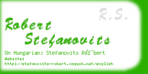 robert stefanovits business card